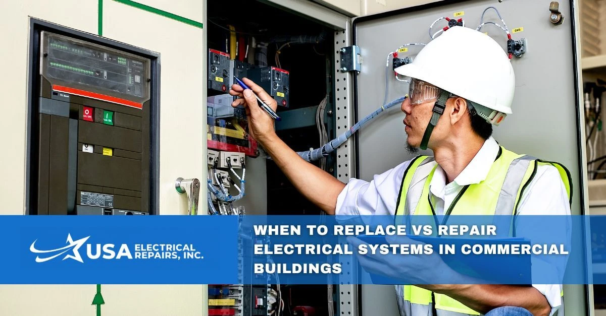 when to replace vs repair electrical systems in commercial buildings